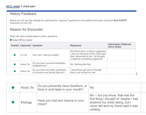6512 Week 7 Ihuman Case Study (Chest Pain)