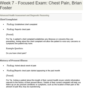 Brian Foster Advanced Health Assessment (Chest Pain)