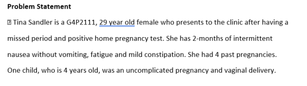 Tina Sander 29 yo Ihuman Case study (Missed Periods)