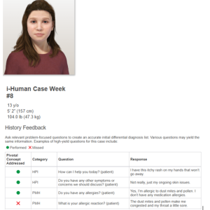 13 year old female with itchy rash on the hands